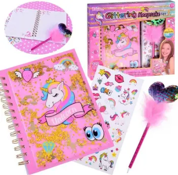 Set ditar magjik Unicorn ZA4796, me stilolaps, me ngjitëse, rozë