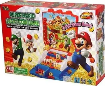 Loja tavolinore EPOCH Games Super Mario Lucky Coin Game, 1 2 lojtarë, 4 vjeç plus, shumëngjyrëshe