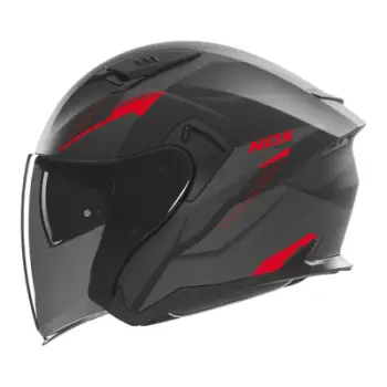 Helmetë motori jet Nox N130 Myst, vizor kundër gërvishtjeve, unisex, i zi