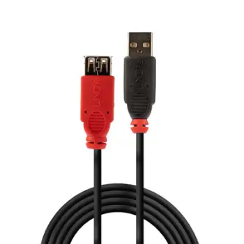Kabllo USB Lindy 42817, USB A mashkull në USB A femër, 5 m, e zezë