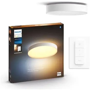 Plafonierë LED Philips Hue Enrave 4116131P6, Warm to Cool White, Bluetooth, e bardhë