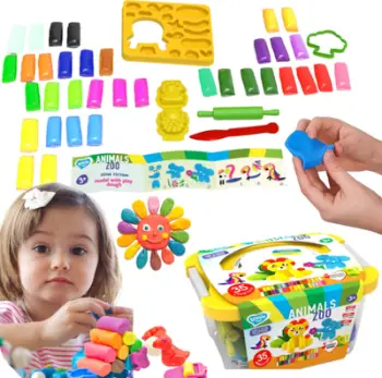 Set plasteline Creative Playdough Lovin Zoo Animals, me vegla, shumëngjyrësh