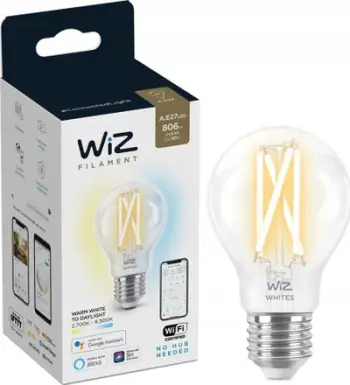 Llambë inteligjente Philips WiZ LED 7W, dulie E27, dritë e ngrohtë dhe e ftohtë e bardhë