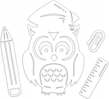 Set dekorimi shkollor LearnHow Large Stained Glass Owl, 4 copë, shumëngjyrësh