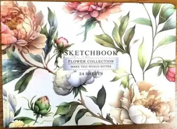 Bllok vizatimi Teka Sketchbook A5, 24 fletë, dizajn Light Flowers