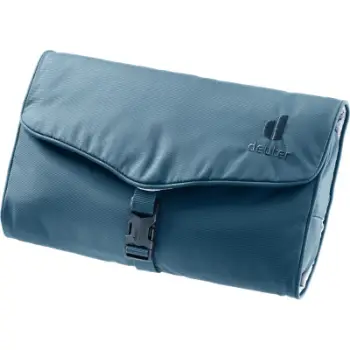 Çantë tualeti Deuter Wash Bag II, organizim me xhepa, me grep varje, blu Atlantic