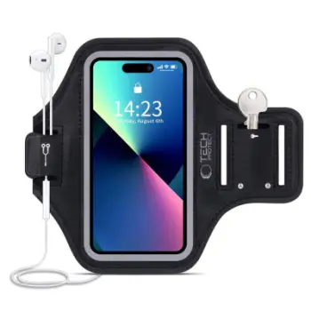 Armband sportiv për telefon Tech-Protect M4, universal, rezistent ndaj ujit, i zi