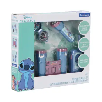 Set lojërash outdoor Lexibook Stitch, me walkie talkie, binokël dhe elektrik, blu