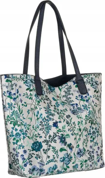 Çantë shpatull David Jones Shopper, lëkurë ekologjike, motiv lulesh, shumëngjyrëshe