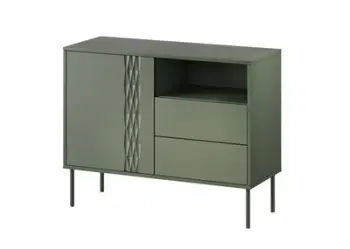 Komodë Cama Meble Tresse 1D2S, 100x40x75 cm, matte, jeshile