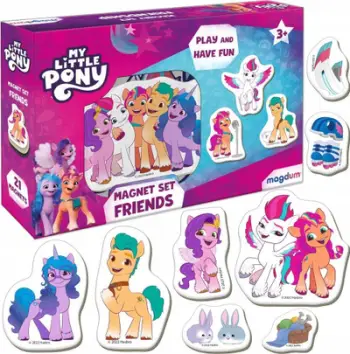 Set magnetësh Maksik Magnets My Little Pony and Friends, 21 copë, shumëngjyrësh