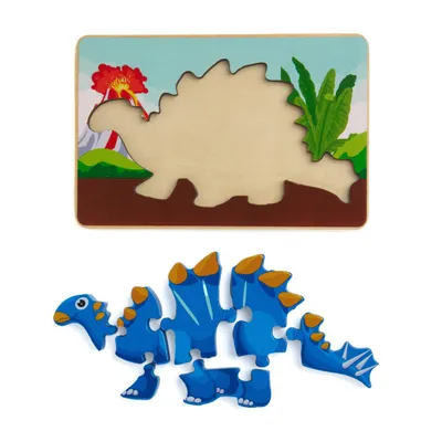 Puzzle druri Momki Jiangosaurus, 8 pjesë, 3+ vjeç, blu - 3