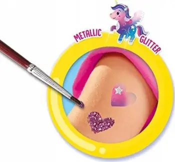 Set tatuazhesh të përkohshme Unicorn Galaxy, 32 copë, me glitter, shumëngjyrëshe