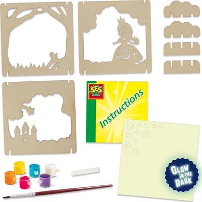 Set kreativ SES Creative 14137 Fairytale Shadow Box, ndriçon në errësirë, i verdhë - 2
