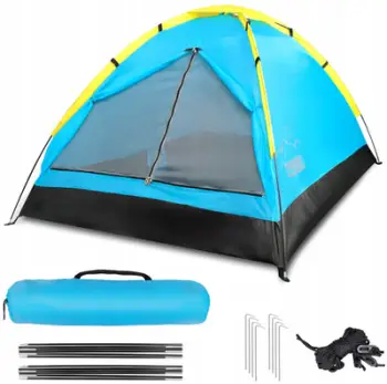 Çadër kampingu Promis Alpenair, 2 persona, rezistente ndaj ujit, blu