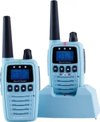 Baby monitor Albrecht PMR 446, 8 kanale, ekran LCD, blu e zezë
