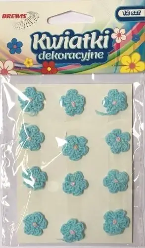 Lule dekorative Brewis, 18mm, set 12 copë, blu