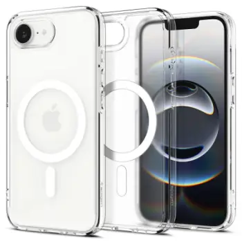 Këllëf telefoni Spigen Ultra Hybrid MagSafe, për iPhone 16e, transparent Frost White