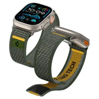 Rrip ore Spigen Athlex Air për Apple Watch, tekstil sportiv, mbyllje me velcro, jeshile Active Green