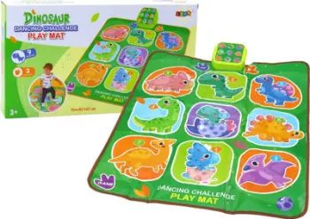 Tapet vallëzimi Leantoys Dinosaur Dancing Challenge, interaktiv muzikor, 82x65 cm, jeshil