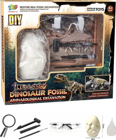 Set lodër arkeologjik Norimpex Fossil Archaeological 2000053, dinosaur fosil, me vegla gërmimi - 1