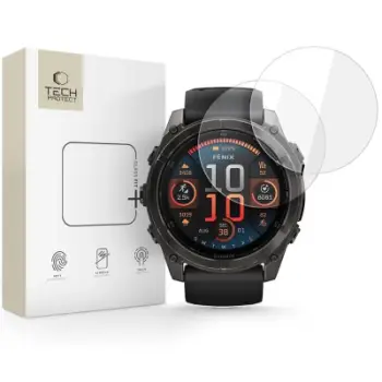Mbrojtës ekrani Tech-Protect Glass Fit+, 2 copë xham i kalitur, për Garmin Fenix 8 51mm, transparent