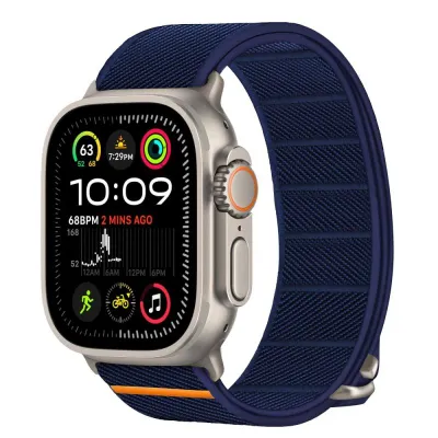 Rrip ore Tech-Protect Nylon Slip për Apple Watch, 44-49mm, najlon, blu navy me portokalli - 4