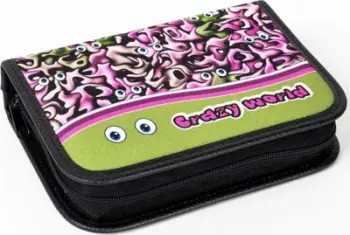 Penar FANDY Pencil Case Crazy 1, 2 kapakë, tekstil, shumengjyrësh