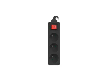 Shtepshtrijë Lanberg PS1 03E 0300 BK, 3 dalje, kabllo 3m, e zezë