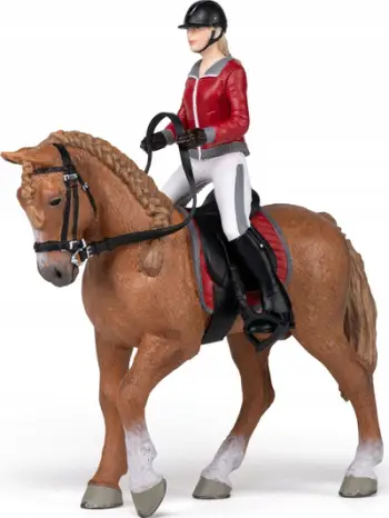 Set lodrash me kalë dhe vajzë kalorëse Walking Horse with Riding Girl, figurina, për fëmijë