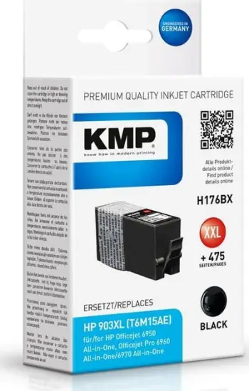 Kartrixh boje KMP H176BX, HP 903XL, XXL 475 faqe, i zi