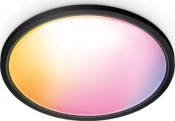 Llambë tavani LED WiZ SuperSlim, RGB Wi-Fi, 32W, 55cm, e zezë
