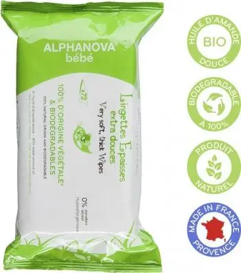 Peceta pastruese për bebe Alphanova Baby, fytyrë dhe trup, 60 copë