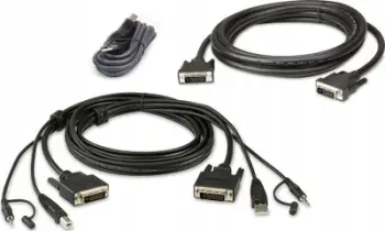 Kabllo KVM ATEN 2L-7D02UDX3, DVI-D Dual Link, USB audio, 1.8m, e zezë