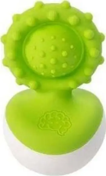 Lodër kafshuese Fat Brain Toys Dimpl Wobbl, silikon, për foshnje, jeshile