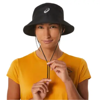 Kapelë bucket ASICS Fujitrail 3033B721-001, unisex, poliester, e zezë