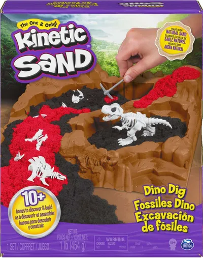 Set lodër Kinetic Sand Dino Dig, 454g, mbi 10 kocka dinosaurësh, multingjyrësh - 2