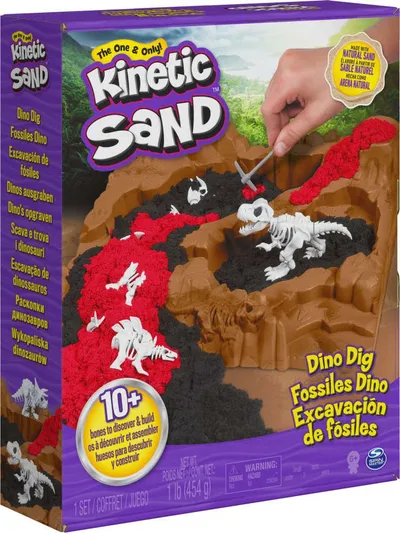 Set lodër Kinetic Sand Dino Dig, 454g, mbi 10 kocka dinosaurësh, multingjyrësh - 3