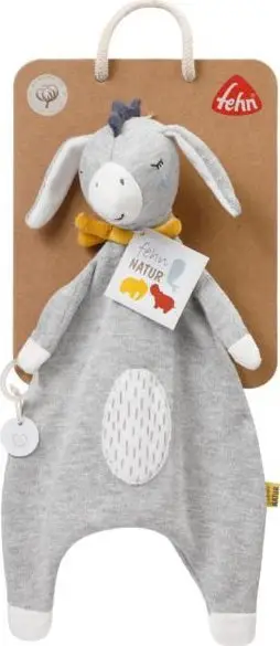 Lodër gjumi Baby Fehn fehnNATUR Donkey, pambuk organik, me kapëse biberoni, gri