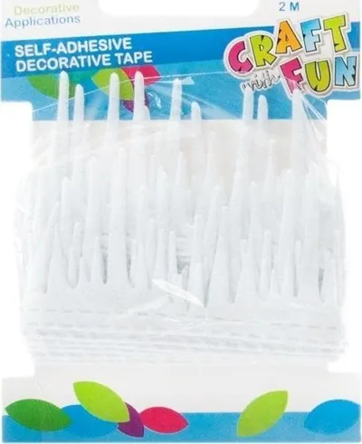 Shirit dekorativ vetëngjitës Craft with Fun CF Icicles, 2m, 4cm, i bardhë - 1