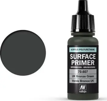 Primer akrilik poliuretani Vallejo UK Bronze Green, 17ml, mat