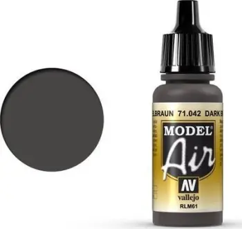Ngjyrë akrilike Vallejo Model Air Dark Brown RLM61, për airbrush, 17ml, kafe e errët