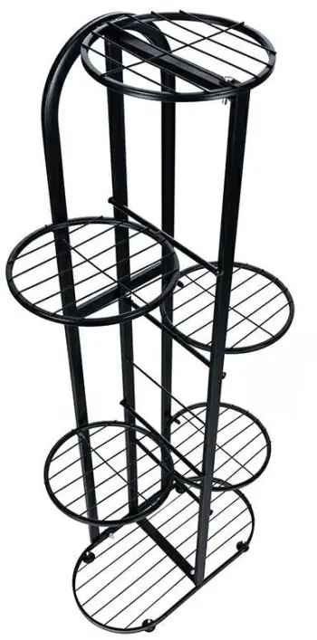 Stendë metalike për bimë Strado, 7 nivele, 108x45x23cm, e zezë