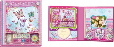 Set scrapbooking Pecoware Butterflies, album kreativ, me aksesorë dekorimi, rozë shumëngjyrëshe - 3