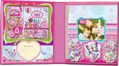 Set scrapbooking Pecoware Butterflies, album kreativ, me aksesorë dekorimi, rozë shumëngjyrëshe - 4
