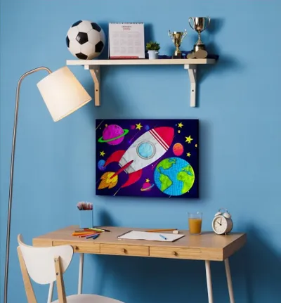 Set pikturimi për fëmijë Splat Planet Canvas Painting Space, 30x40cm, 20 ngjyra balte, shumëngjyrësh - 4