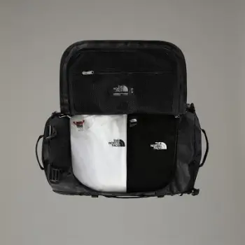 Çantë duffel The North Face Base Camp Small, rezistente ndaj ujit, me rripa shpine, e zezë