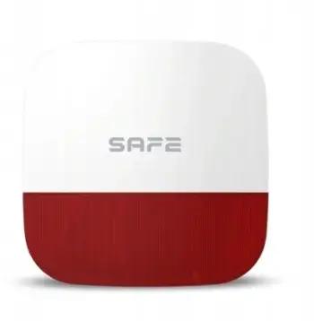 Sirenë alarmi SAFE Outdoor, wireless, IP66, e bardhë e kuqe