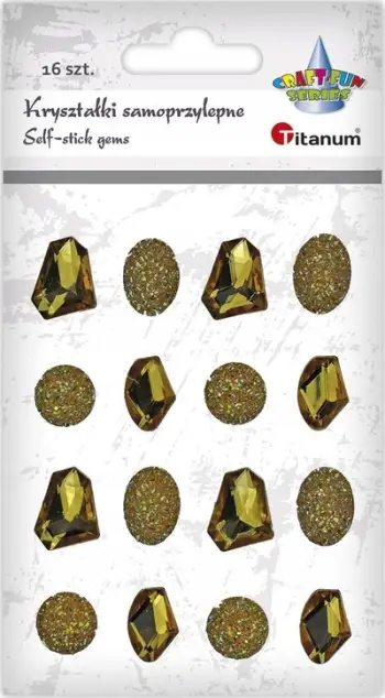 Kristale vetëngjitëse dekorative Pebbles Gold Mix, set 16 copë, ngjyrë ari