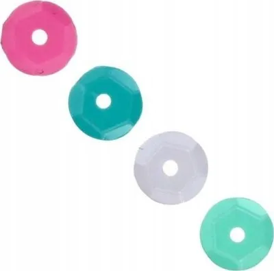 Rruaza dekorative Titanum Round Sequins 6mm, set 4 ngjyra, 8x3g - 2